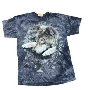 The Mountain Wild Wolf Tie-Dye Short Sleeves Crew Neck T-Shirt Size XL